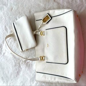 Authentic Ralph Laurent white tote bag with clutch